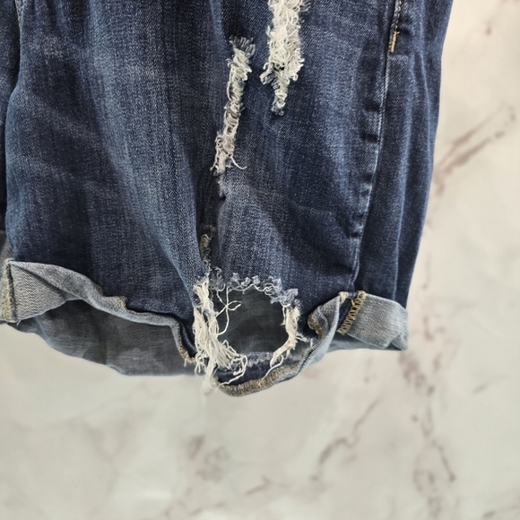 Judy Blue Shorts Womens 2X Denim Jean High Rise Cuffed Distressed Stretch - Picture 4 of 10